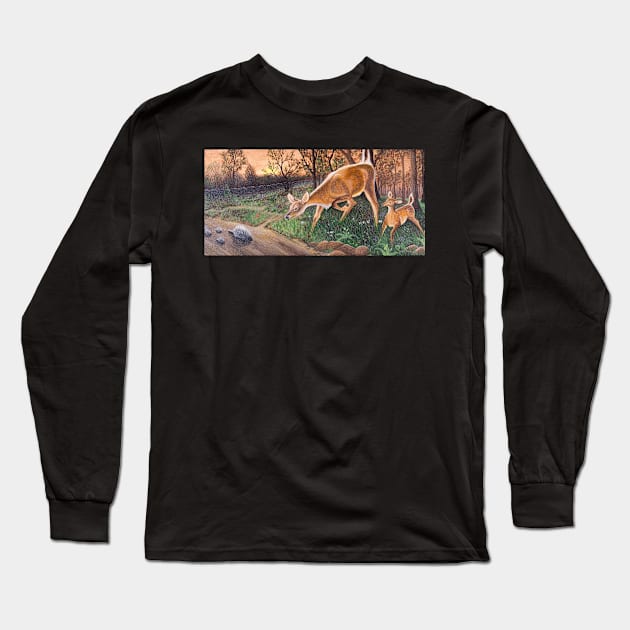 Porcupines on the Path Long Sleeve T-Shirt by Matt Starr Fine Art